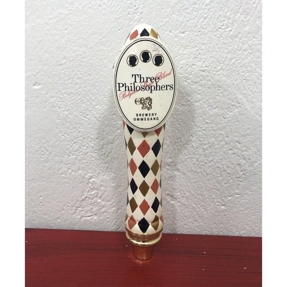 OMMEGANG Brewery Three Philosophers Belgium Style Blend Beer Tap Handle - Picture 1 of 8